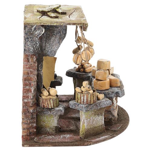 Ambientazione venditore di formaggi 18x25x18 cm presepe 10 cm 5