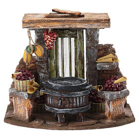 Scène atelier de châtaignes 15x20x15 cm crèche 8-10 cm