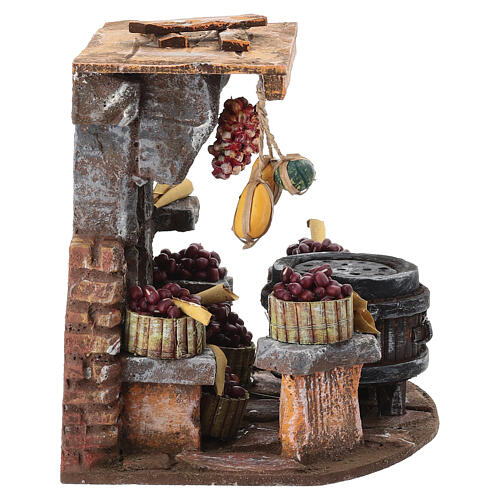 Ambientazione bottega delle castagne 15x20x15 cm presepe 8-10 cm 4