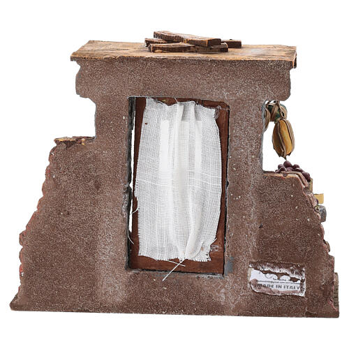 Ambientazione bottega delle castagne 15x20x15 cm presepe 8-10 cm 6