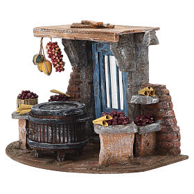 Krippenszene „Verkaufsstand mit Kastanien“ – für 10 cm Krippe, 20 × 25 × 20 cm