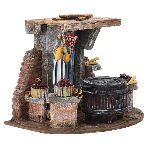 Scena venditore di castagne 20x25x20 cm presepe 10 cm 3