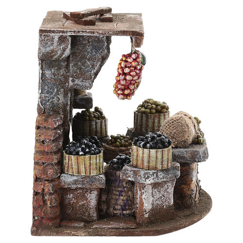 Krippenszene „Verkaufsstand mit Oliven“ – für 8–10 cm Krippe, 15 × 20 × 15 cm 4