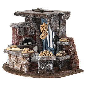 Scena forno pane 18x25x18 cm presepe 10 cm
