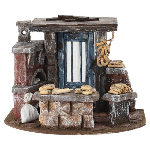 Scena forno pane 18x25x18 cm presepe 10 cm 1
