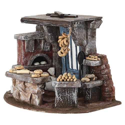 Scena forno pane 18x25x18 cm presepe 10 cm 2