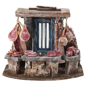Krippenszene „Fleischverkaufsstand“ – für 8–10 cm Krippe, 15 × 20 × 15 cm