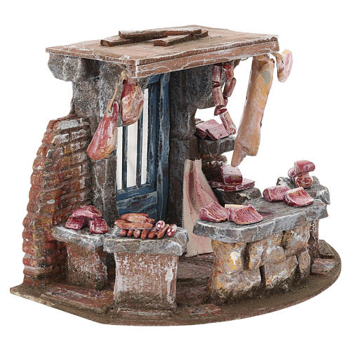 Krippenszene „Fleischverkaufsstand“ – für 10 cm Krippe, 20 × 25 × 20 cm 3