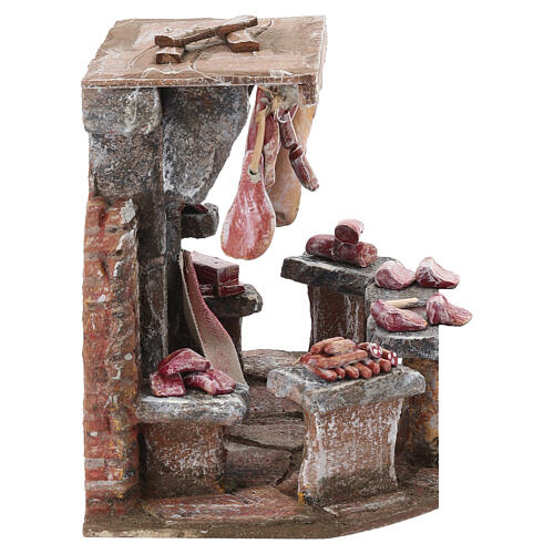 Krippenszene „Fleischverkaufsstand“ – für 10 cm Krippe, 20 × 25 × 20 cm 4