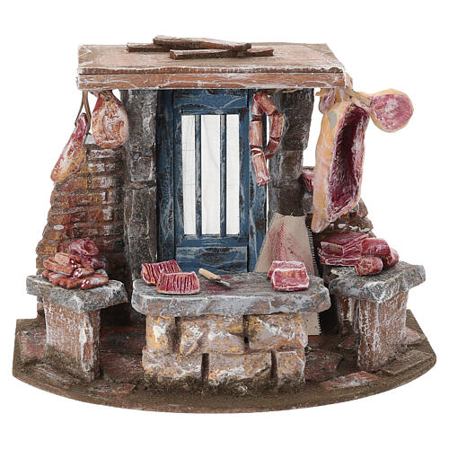 Cenário de açougue 20x25x20 cm para presépio 10 cm 1