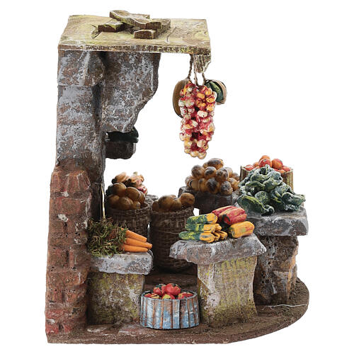 Fruit and vegetable market stall, 15x20x15 cm, for 8-10 cm Nativity Scene 4