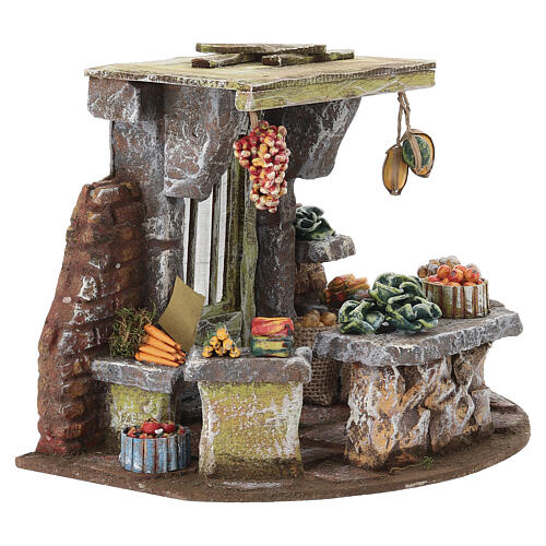 Scena fruttivendolo presepe 18x25x18 cm presepe 10 cm 3