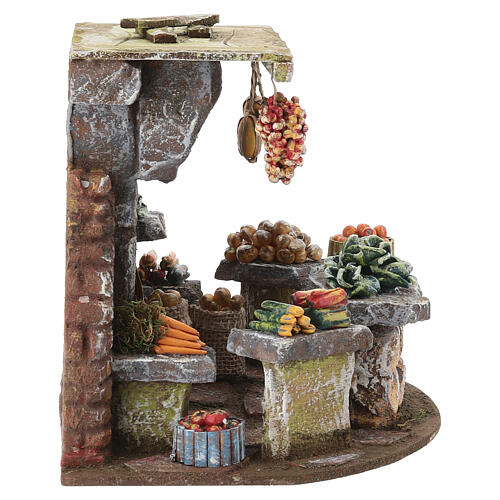 Scena fruttivendolo presepe 18x25x18 cm presepe 10 cm 4