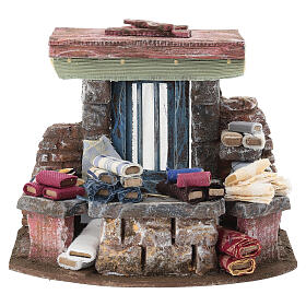 Décor vendeur de tissus 15x20x15 cm crèche 8-10 cm