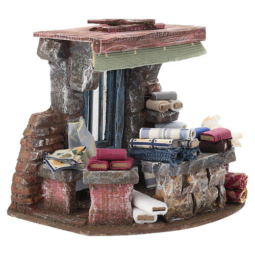 Décor vendeur de tissus 15x20x15 cm crèche 8-10 cm 3