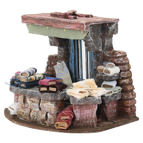 Fabric seller shop, 15x20x15 cm for nativity scenes with 8-10 cm figures 2