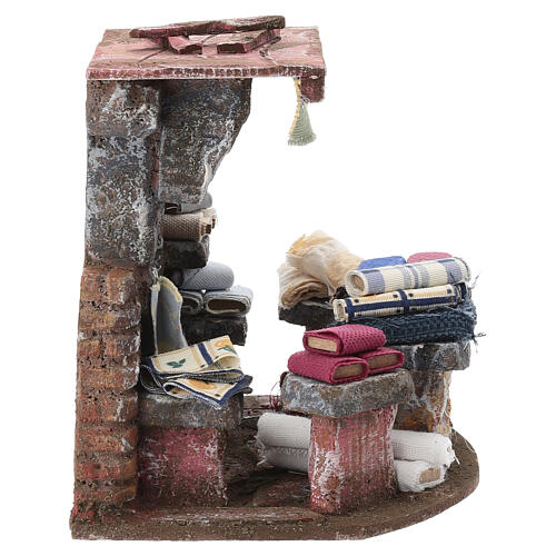 Fabric seller shop, 15x20x15 cm for nativity scenes with 8-10 cm figures 4