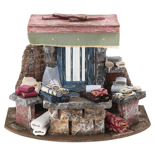 Ambientazione casa delle stoffe 15x25x18 cm presepe 10 cm 1