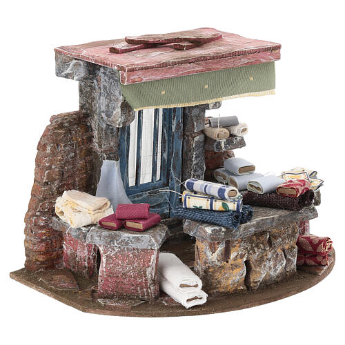 Ambientazione casa delle stoffe 15x25x18 cm presepe 10 cm 3