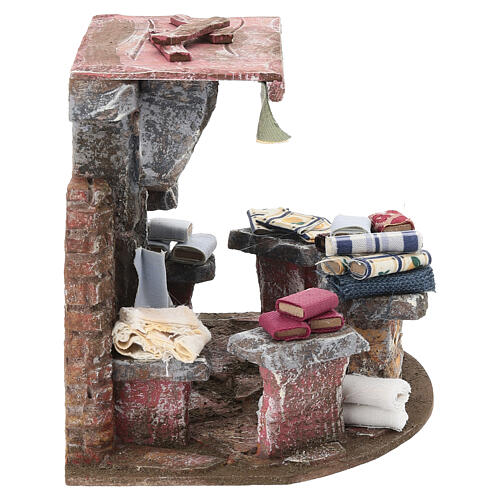 Ambientazione casa delle stoffe 15x25x18 cm presepe 10 cm 4