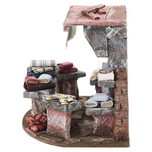 Ambientazione casa delle stoffe 15x25x18 cm presepe 10 cm 5