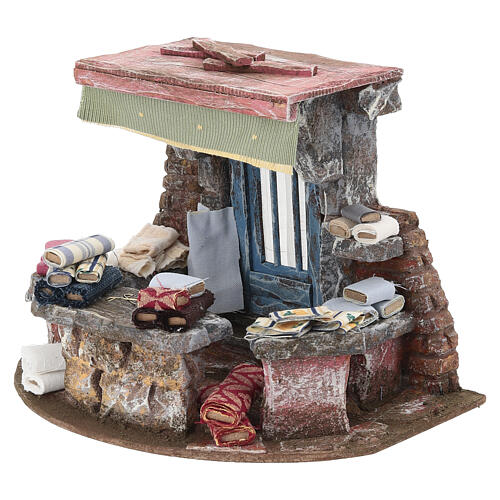 Cenário loja de tecidos 15x25x18 cm presépio 10 cm 2