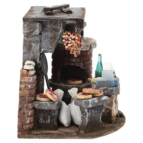 Cenário pizzaria 15x20x15 cm presépio 8-10 cm 4