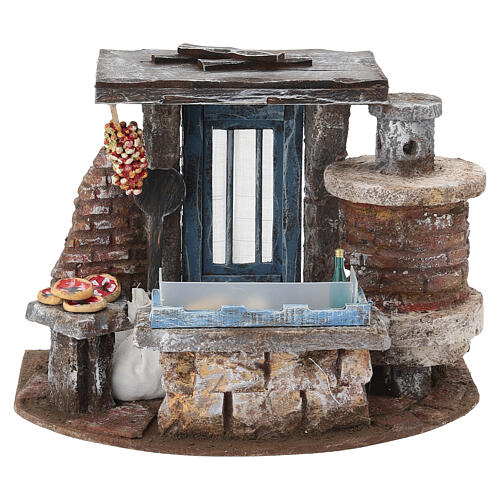 Scène pizzeria 20x25x20 cm crèche 10 cm 1