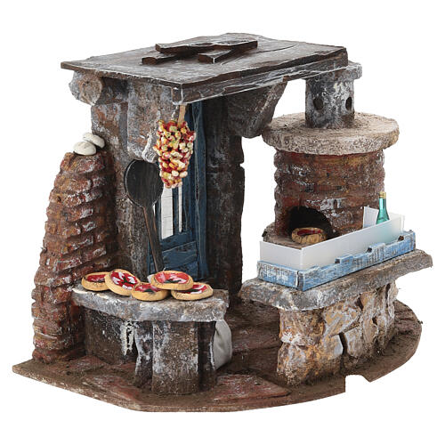 Scena pizzeria 20x25x20 cm presepe 10 cm 3