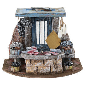 Mise en scène crèche 10 cm étal de poisson 20x25x20 cm