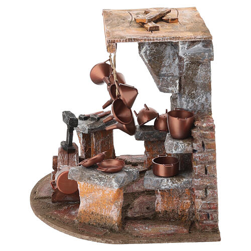 Cooper's Shop Scene for 10 cm Nativity, 20x25x20 cm 5