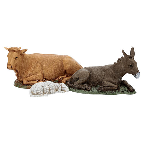 Cabaña belén 10 cm 25x35x15 cm con estatuas Natividad 5
