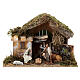 Cabaña belén 10 cm 25x35x15 cm con estatuas Natividad s1