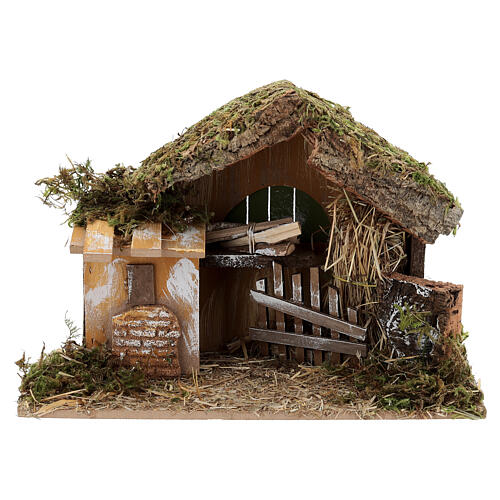 Cabane pour crèche 10 cm 25x35x15 cm avec figurines Nativité 6