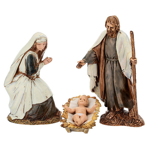 Capanna presepe 10 cm 25x35x15 cm con statuine Natività 4