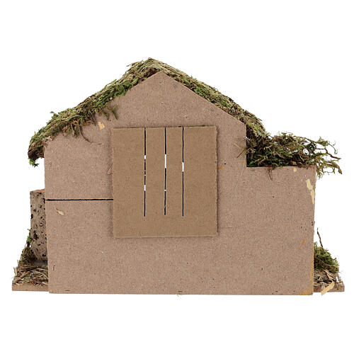 Capanna presepe 10 cm 25x35x15 cm con statuine Natività 9
