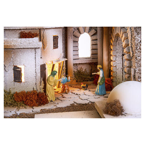 Presepe Pasquale completo 8 moduli per statue 9 cm 70x240x80 cm 8