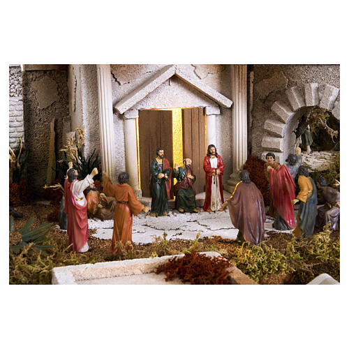 Presepe Pasquale completo 8 moduli per statue 9 cm 70x240x80 cm 11