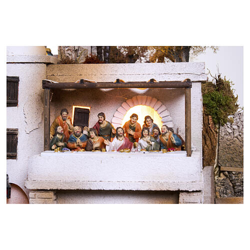 Presepe Pasquale completo 8 moduli per statue 9 cm 70x240x80 cm 19