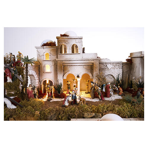 Complete Easter nativity set, 8 modules for 9 cm statues, 70x240x80 cm 12