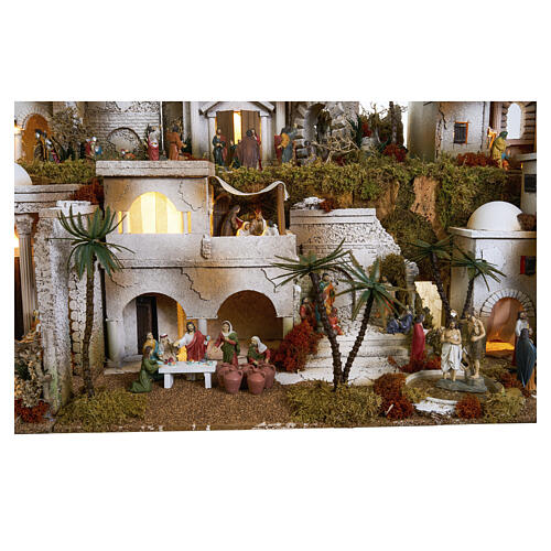 Complete Easter nativity set, 8 modules for 9 cm statues, 70x240x80 cm 14
