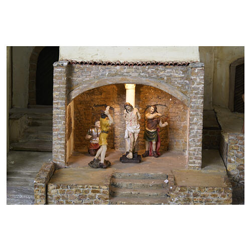 Complete modular Easter Creche, 350x150x55 cm, illuminated with 8–10 cm figurines 6