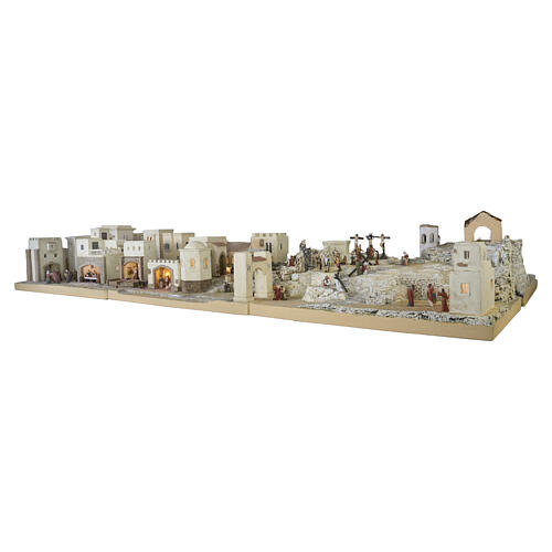 Complete modular Easter Creche, 350x150x55 cm, illuminated with 8–10 cm figurines 9