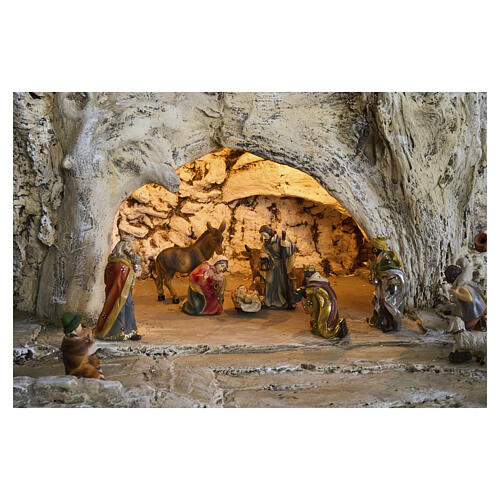 Crèche de Pâques modulaire complète 350x150x55 cm éclairée avec santons 8–10 cm 16
