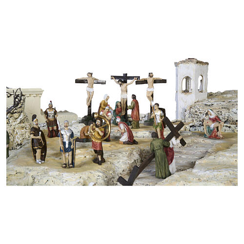 Presépio de Páscoa modular completo 350x150x55 cm iluminado com figuras de 8–10 cm 8