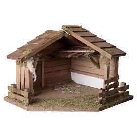 Nordic-style corner nativity stable for 12 cm figures