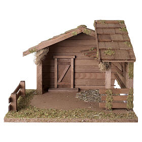 Nordic-style corner stable for 12 cm nativity scene