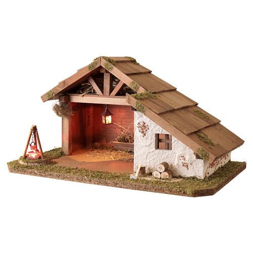 Stajenka do sceny Narodzenia Pańskiego - szopka 12 cm, styl nordycki 5
