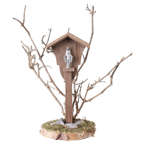 Chapelle de montagne Vierge Miraculeuse pour crèche 8 cm 1