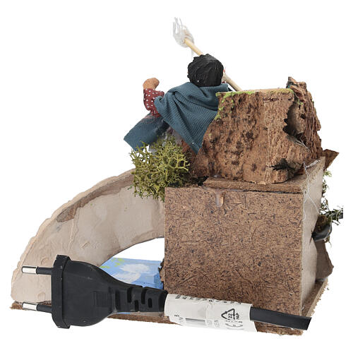 Pescatore bambino presepe 8 cm movimento 14x14x9 cm 4